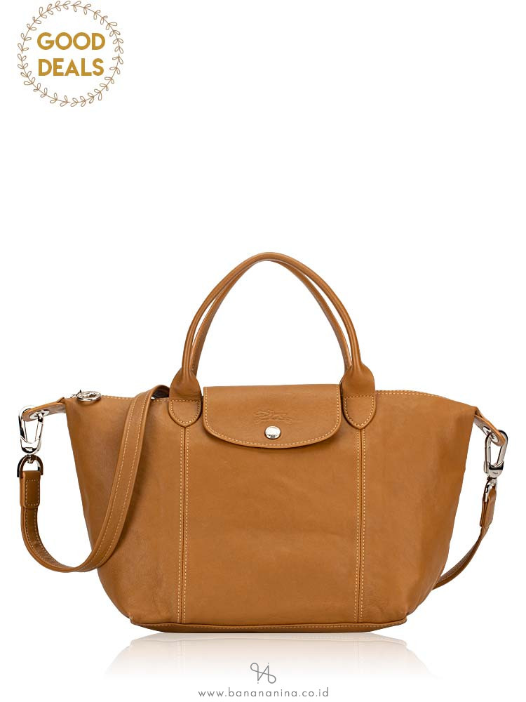 LONGCHAMP Le Pliage Cuir Small SH Peanut