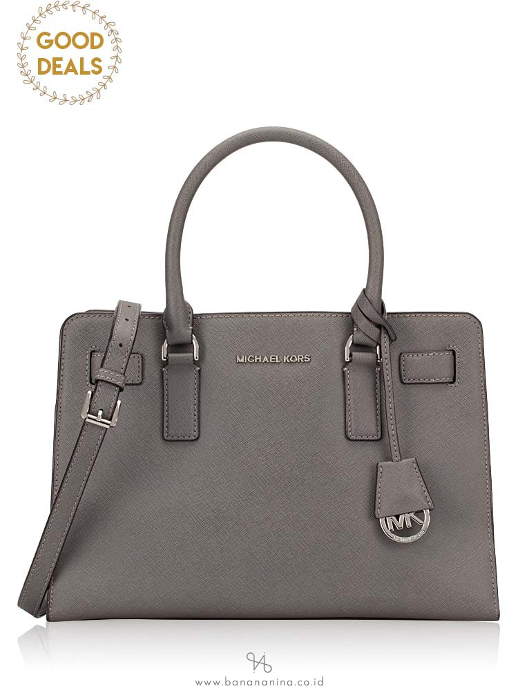 MICHAEL KORS Dillon Medium Top Zip Satchel Grey