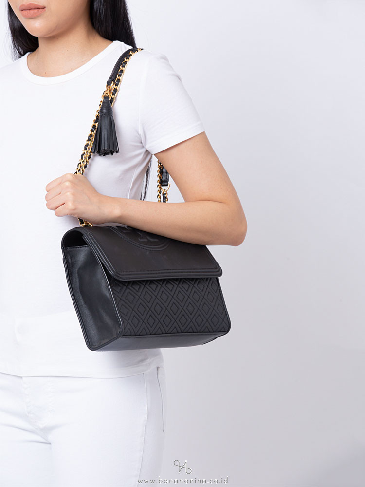 TORY BURCH Fleming Convertible Shoulder Bag Black