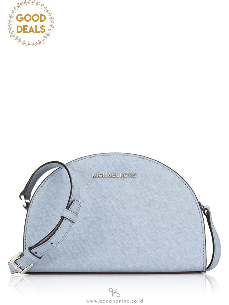 MICHAEL KORS Jet Set Travel Half Moon Crossbody Pale Blue