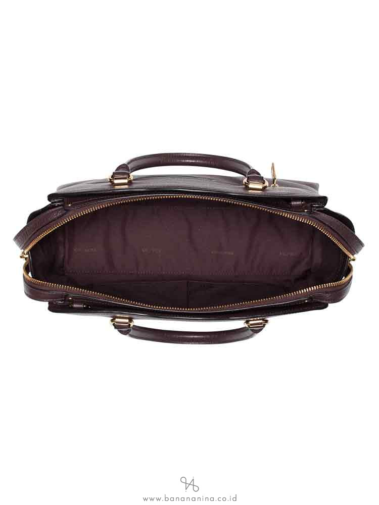 COACH 40862 Mixed Leather Drew Satchel Oxblood