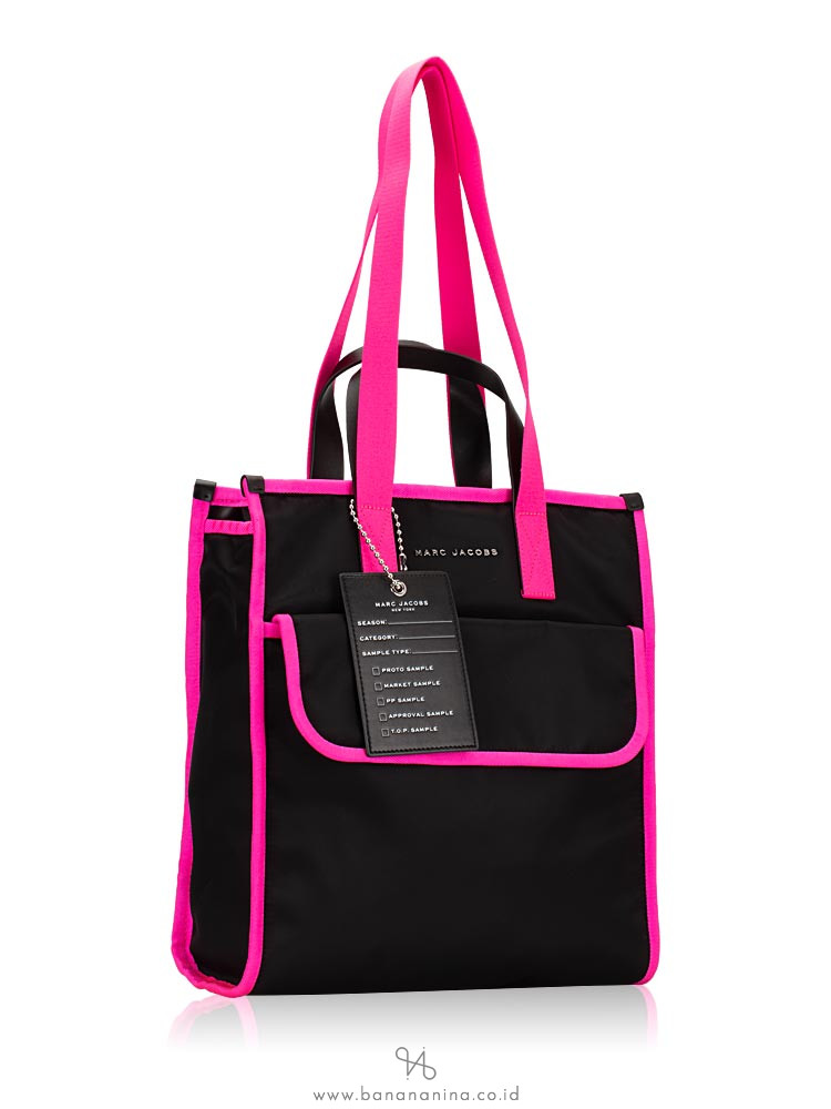 MARC JACOBS M0014427 Nylon Tote Bag Black Pink