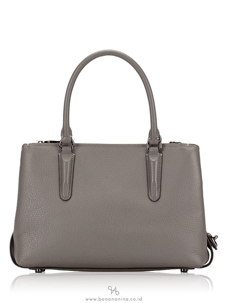COACH 56839 Brooklyn 28 Pebble Leather satchel Heather Grey