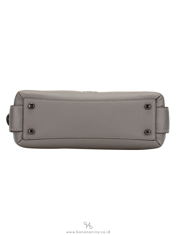 COACH 56839 Brooklyn 28 Pebble Leather satchel Heather Grey