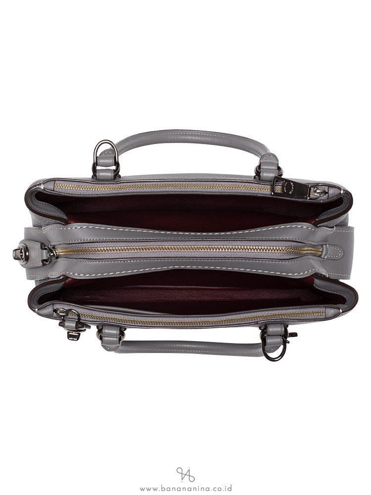 COACH 56839 Brooklyn 28 Pebble Leather satchel Heather Grey