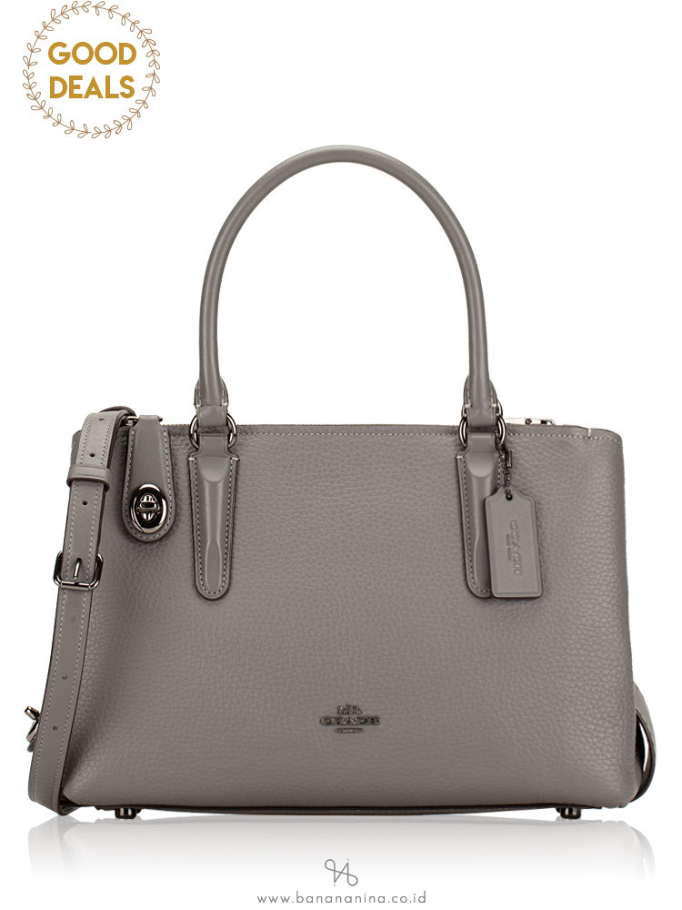 COACH 56839 Brooklyn 28 Pebble Leather satchel Heather Grey
