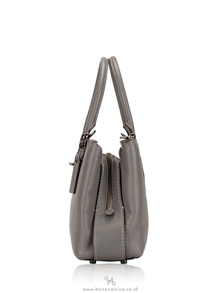 COACH 56839 Brooklyn 28 Pebble Leather satchel Heather Grey