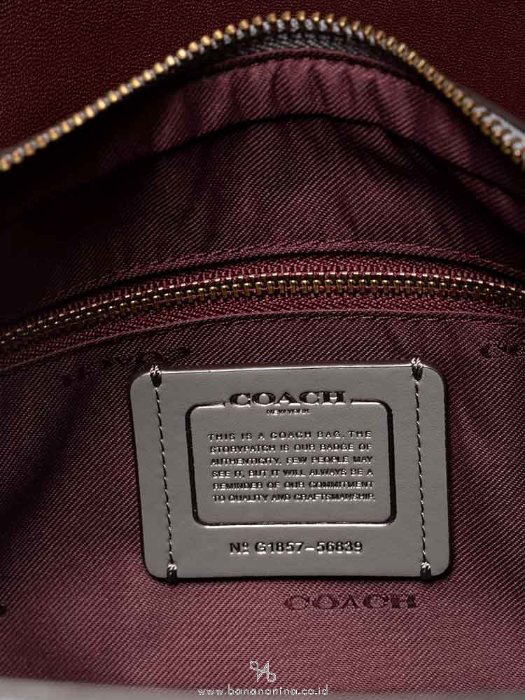 COACH 56839 Brooklyn 28 Pebble Leather satchel Heather Grey