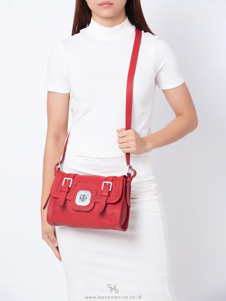 LONGCHAMP Gatsby Leather Crossbody Bag Vermilion