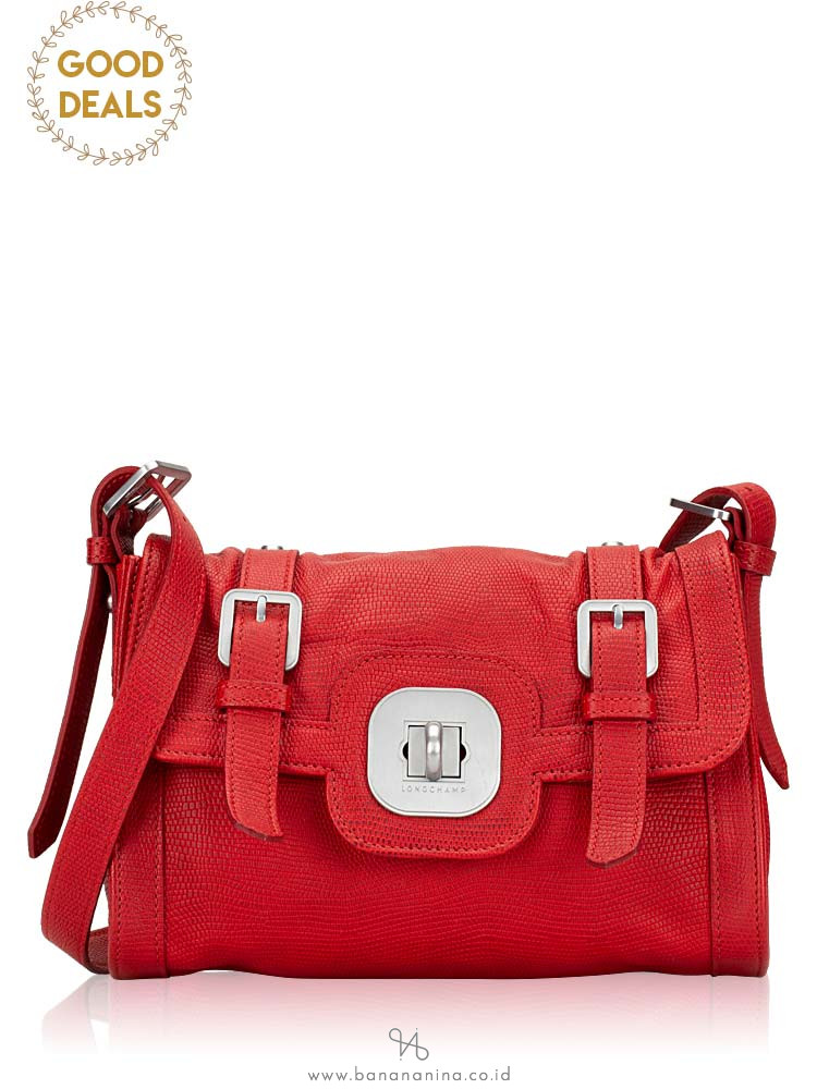 LONGCHAMP Gatsby Leather Crossbody Bag Vermilion