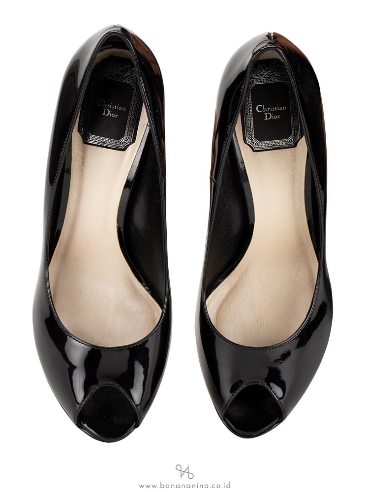 DIOR Miss Dior Patent Pump Noir Sz 38.5
