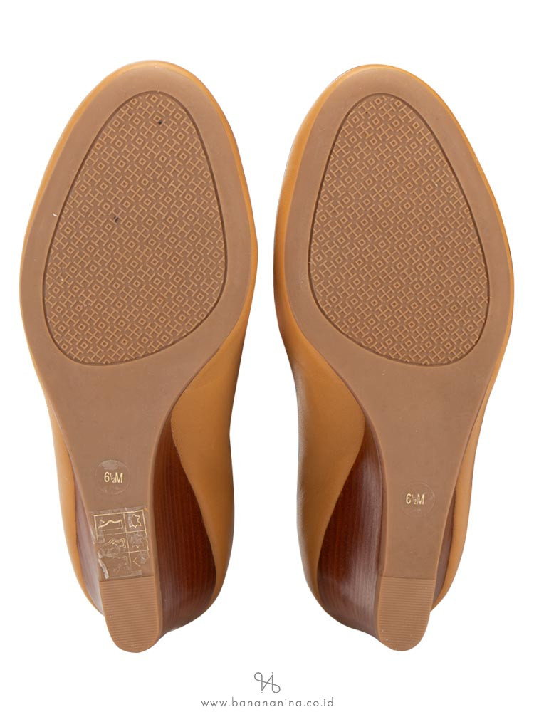 TORY BURCH Lowell Leather Wedges Blond Sz 6.5