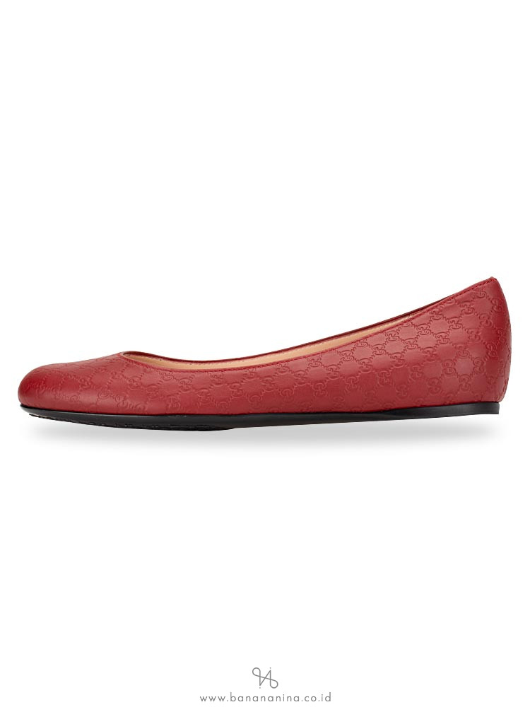 GUCCI Micro Guccissima Leather Flats Red Sz 36.5