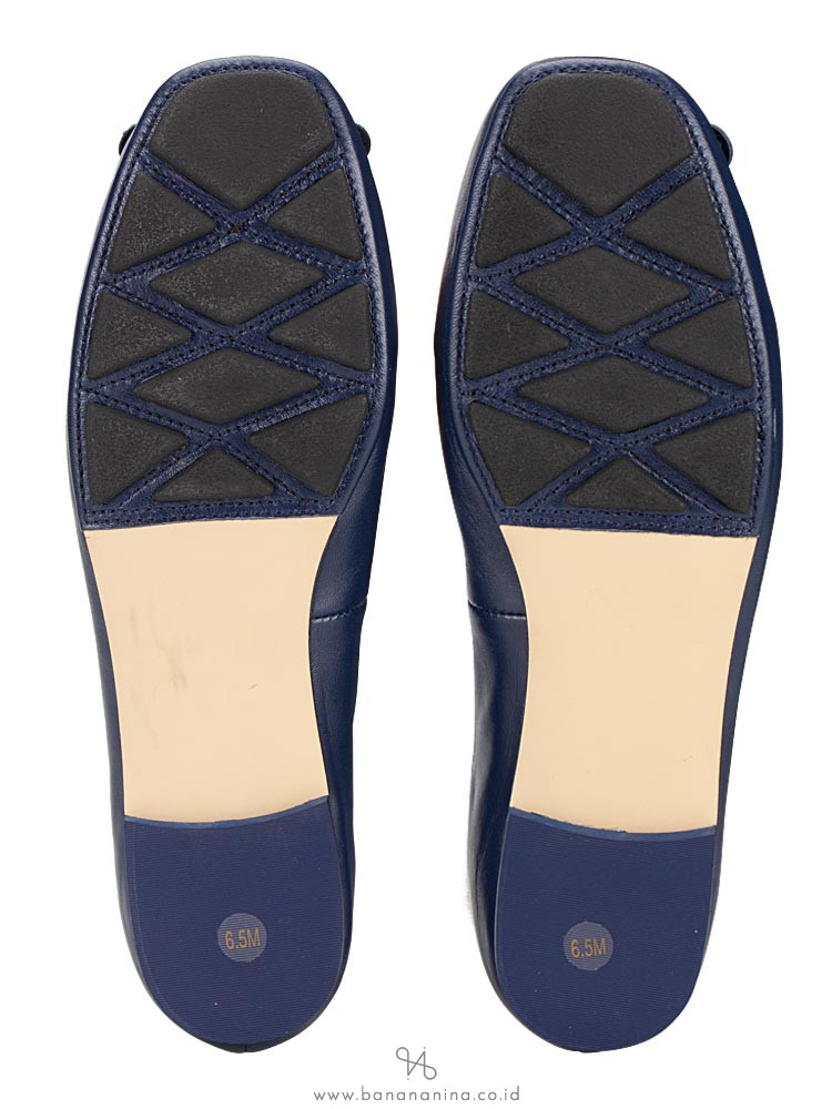 TORY BURCH Laila Driver Leather Flats Navy Sz 6.5