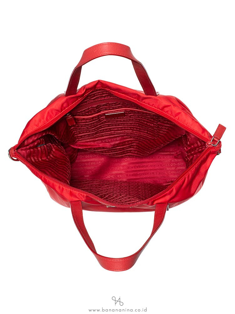 PRADA BR4696 Tessuto Saffiano Tote Rosso