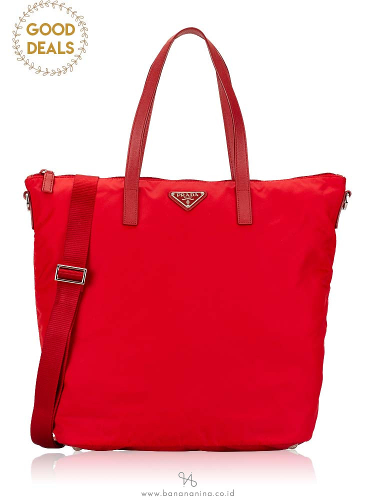 PRADA BR4696 Tessuto Saffiano Tote Rosso