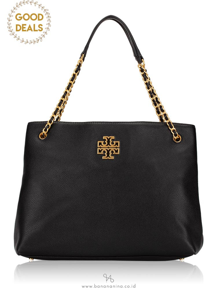 TORY BURCH Britten Triple Compartment Tote Black