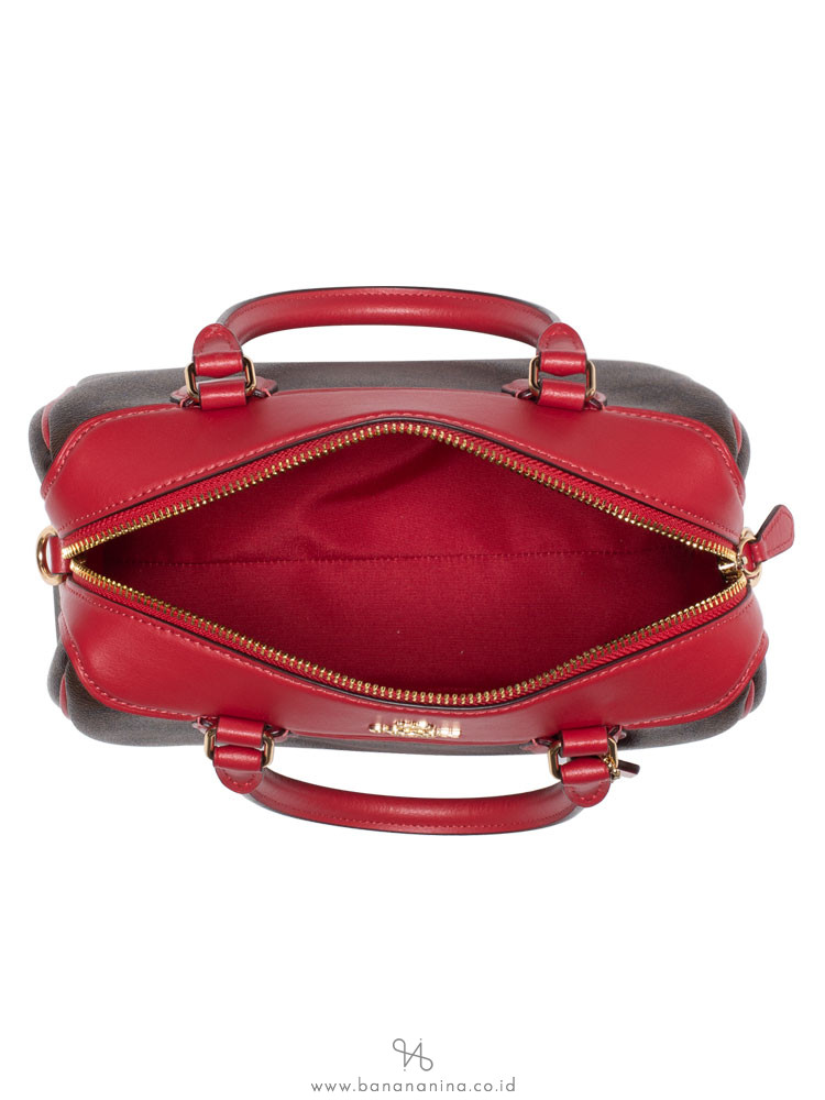 COACH 32203 Signature Mini Bennett Satchel Brown True Red