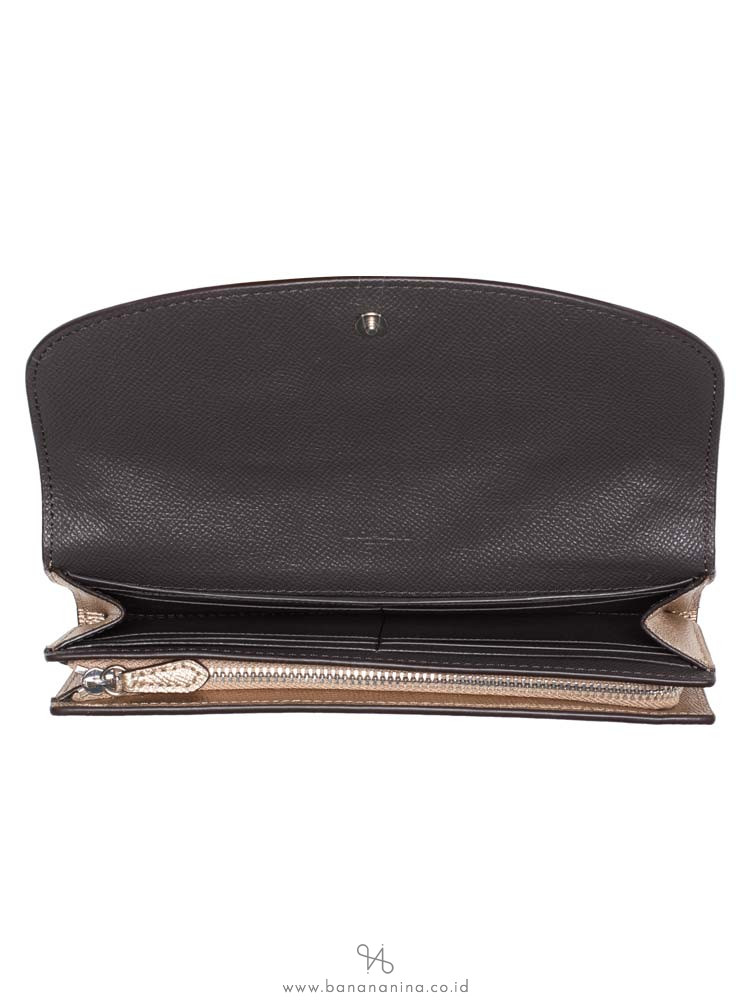 COACH 38713 Metallic Signature Slim Envelope Wallet Platinum