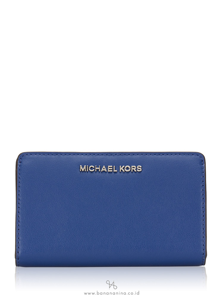 MICHAEL KORS Jet Set Travel Leather Slim Bifold Wallet Sapphire