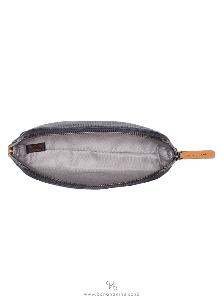 TUMI Leather Domed Pouch Navy Blue