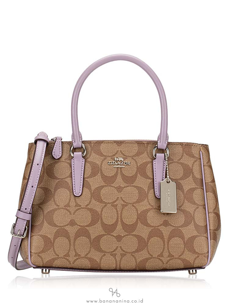 COACH 67027 Signature Mini Surrey Khaki Lilac