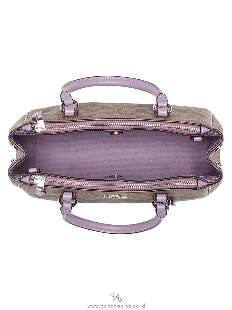 COACH 67027 Signature Mini Surrey Khaki Lilac
