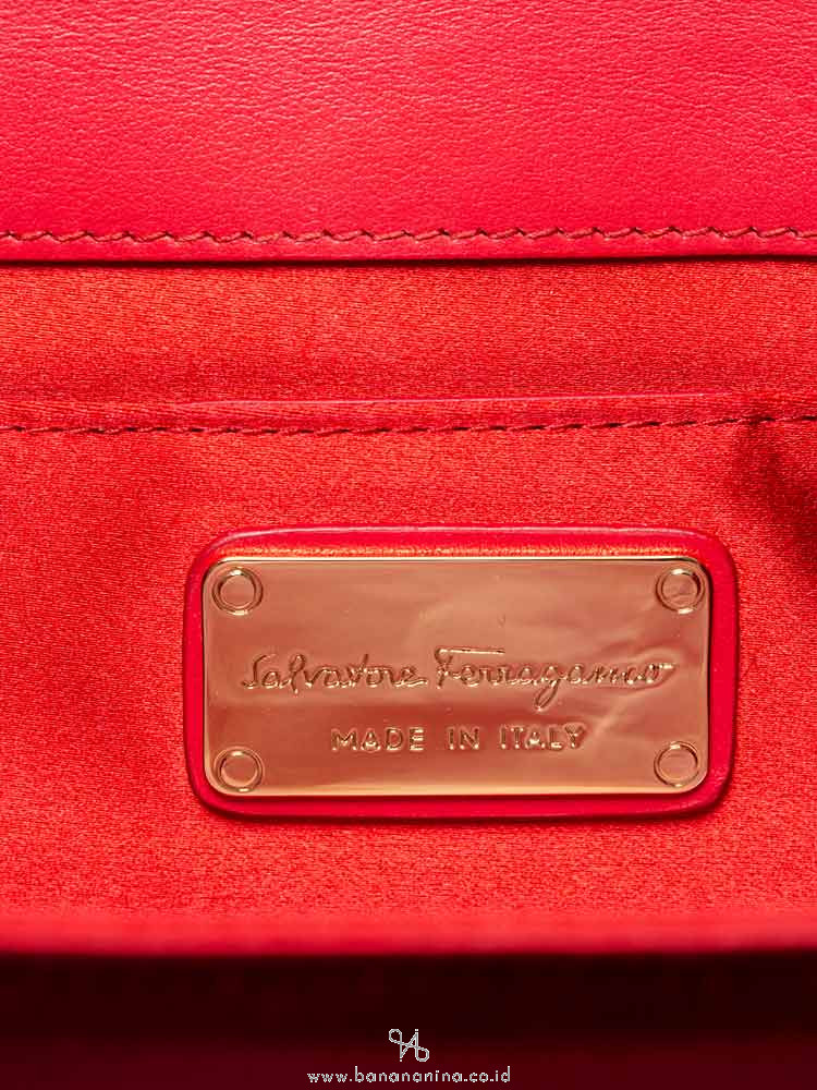 SALVATORE FERRAGAMO Thalia Satin Clutch Opera