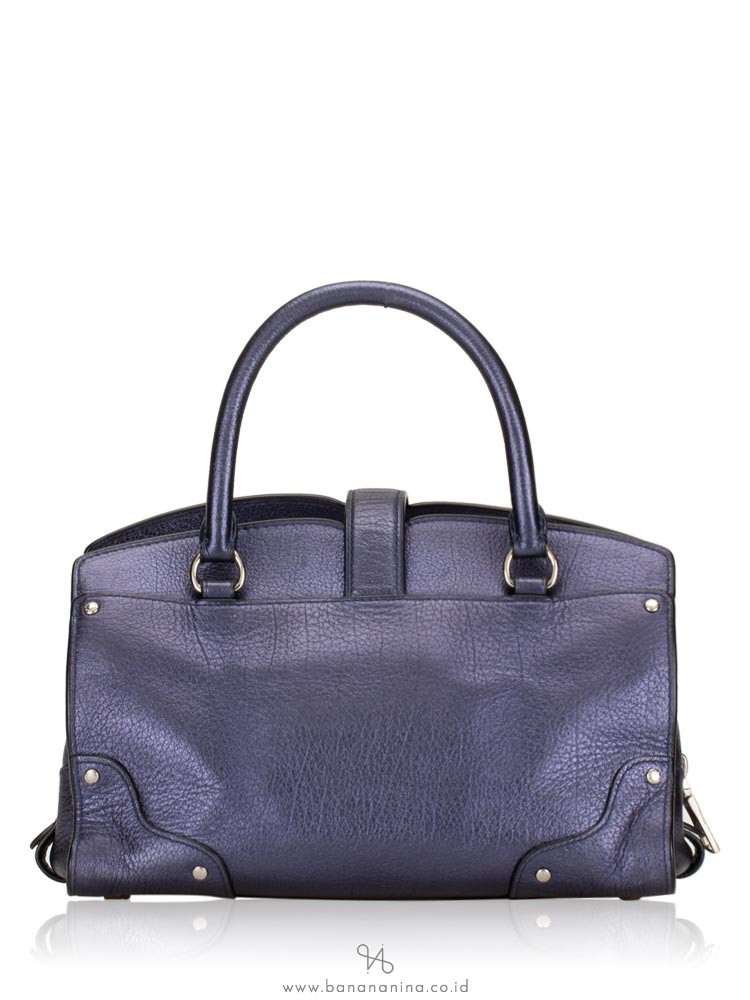 COACH 37779 Grain Mercer 24 Leather Satchel Navy