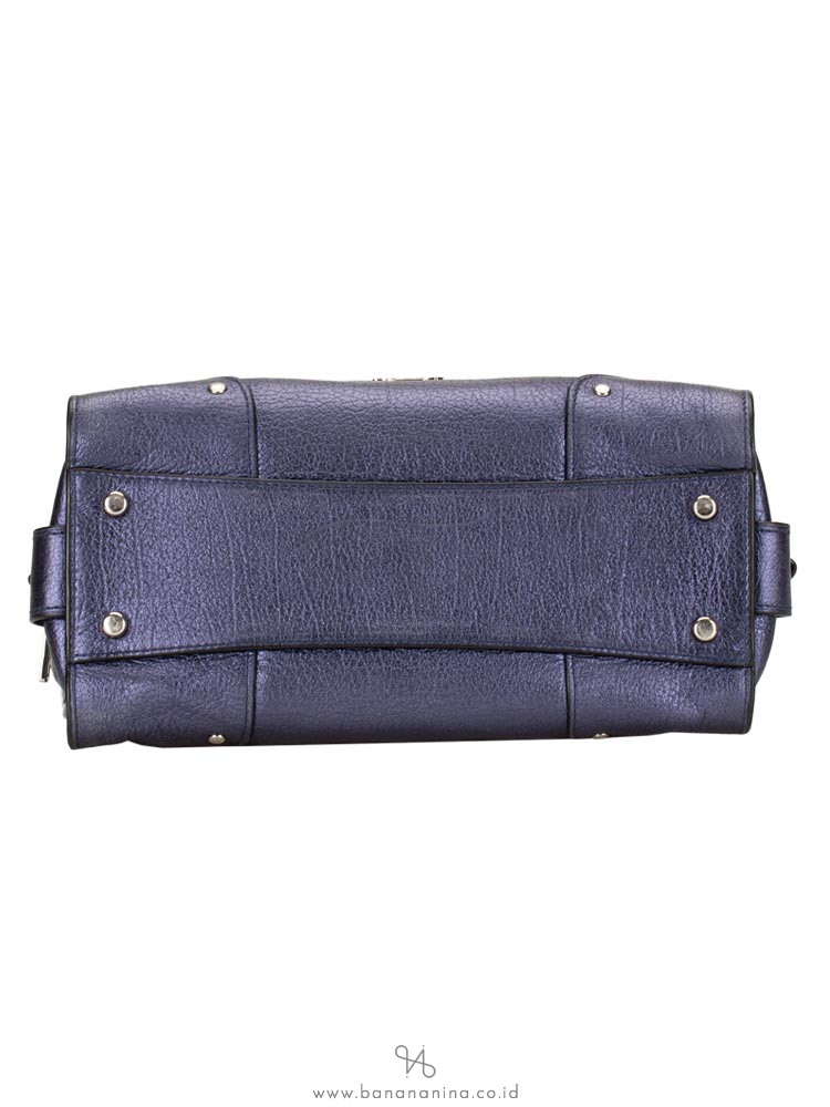 COACH 37779 Grain Mercer 24 Leather Satchel Navy