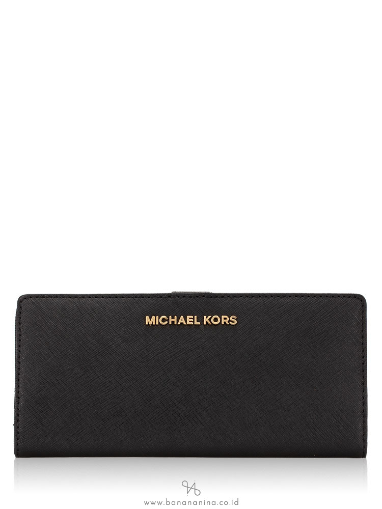 MICHAEL KORS Jet Set Saffiano Flat Slim Bifold Wallet Black
