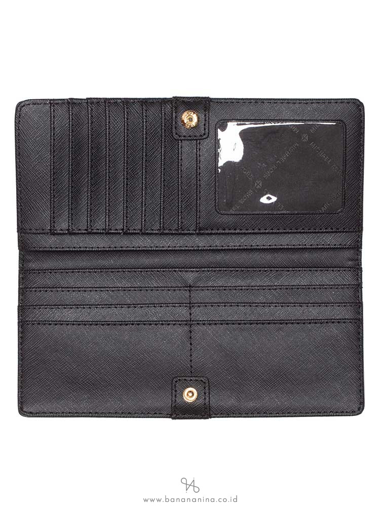MICHAEL KORS Jet Set Saffiano Flat Slim Bifold Wallet Black