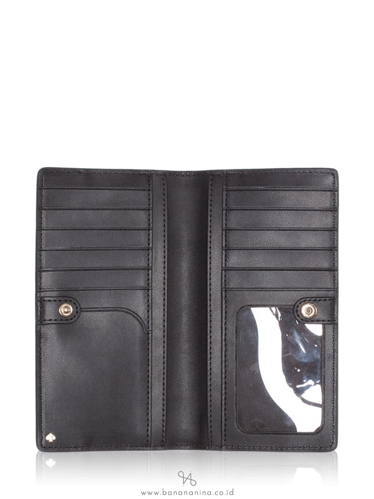 KATE SPADE Cameron Large Slim Bifold Wallet Black Warm Beige