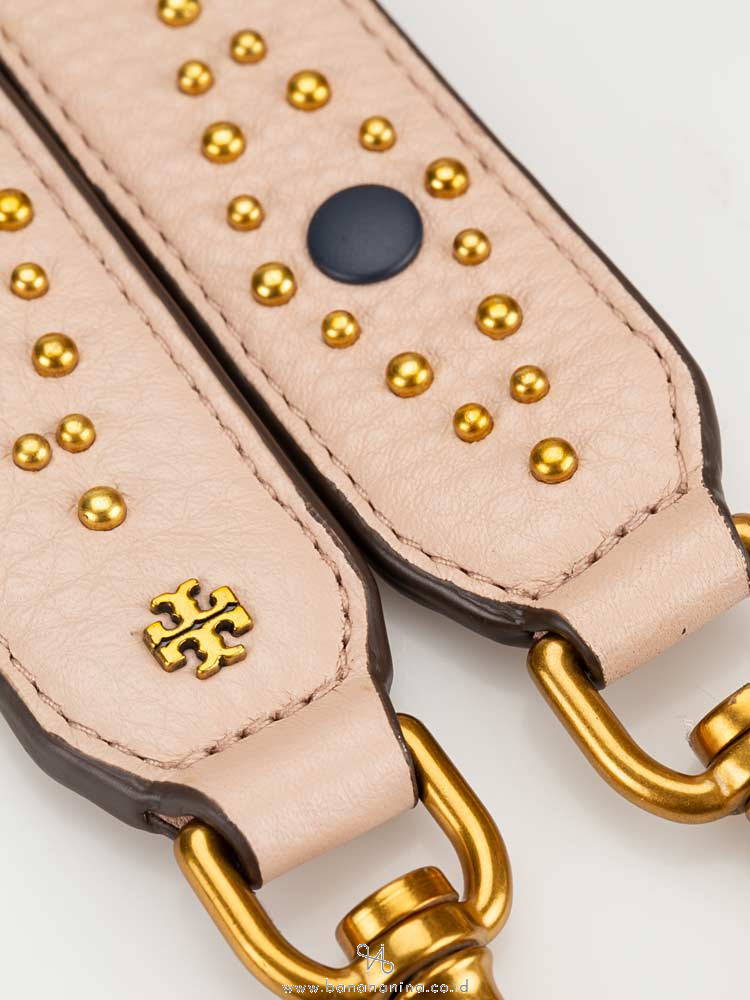 TORY BURCH Stud Leather Guitar Strap Light Oak