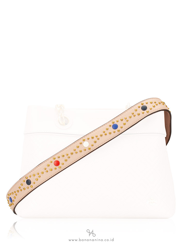 TORY BURCH Stud Leather Guitar Strap Light Oak