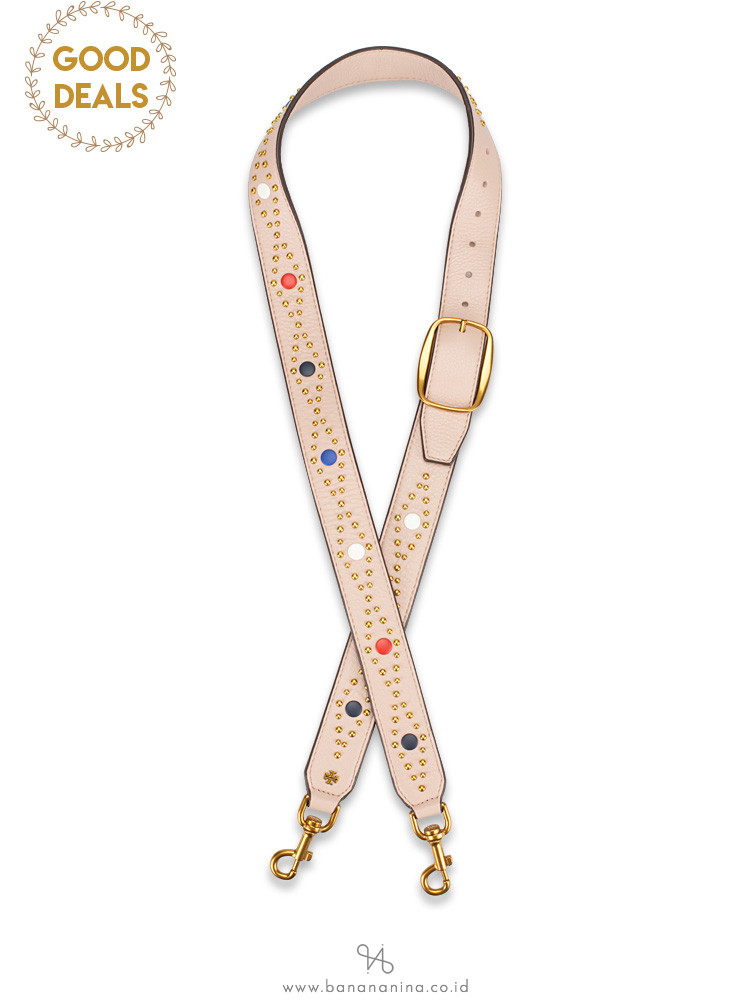 TORY BURCH Stud Leather Guitar Strap Light Oak
