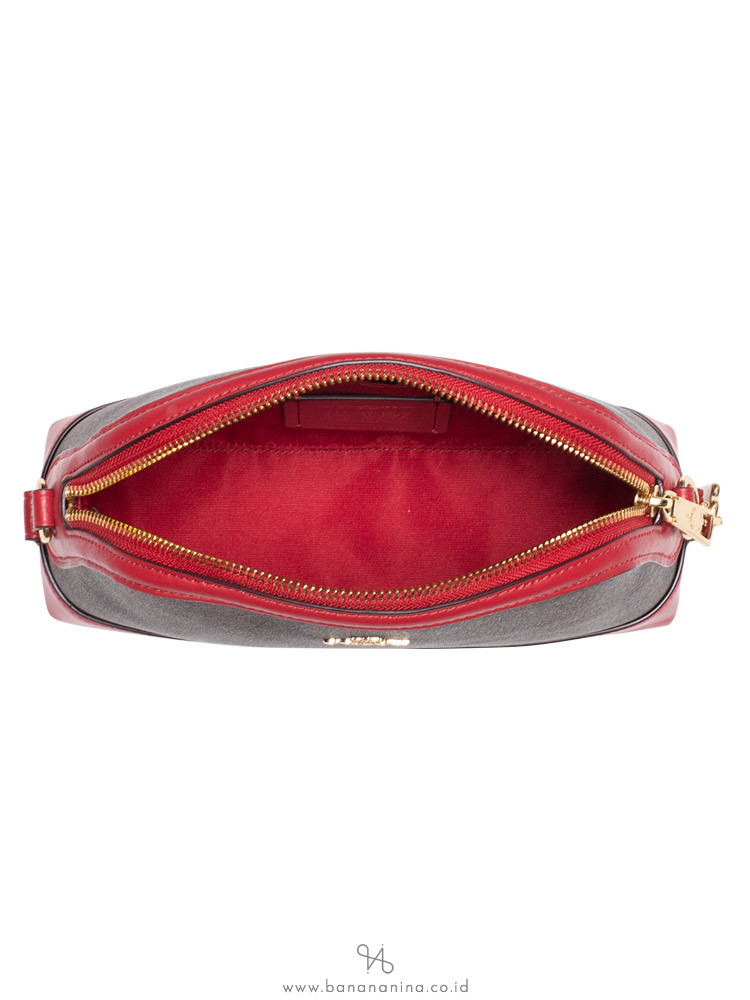 COACH 76674 Signature Mini Dome Crossbody Brown True Red