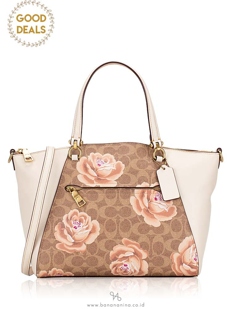 COACH 31031 Signature Prairie Rose Print Tan Chalk