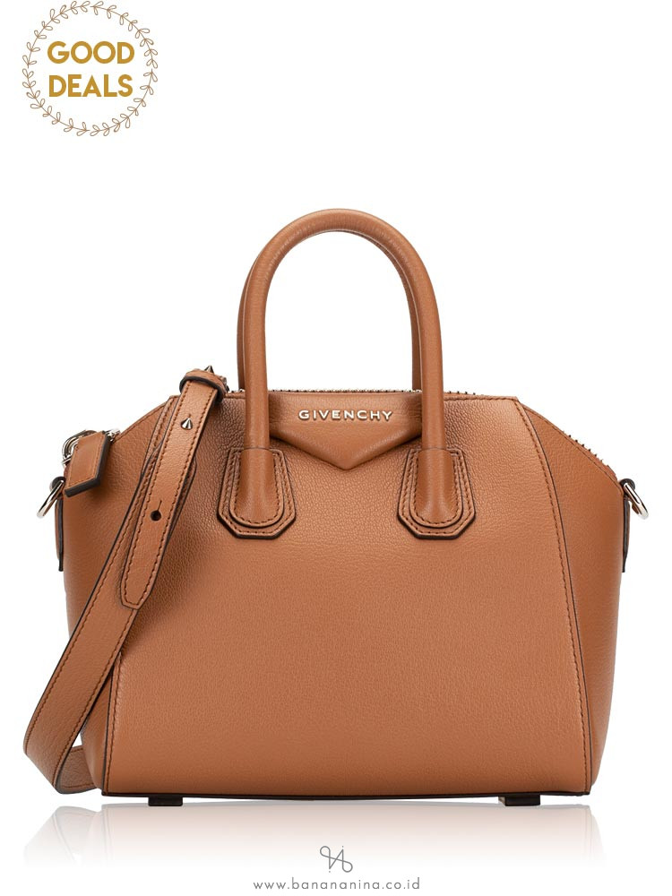 GIVENCHY Grained Leather Mini Antigona Pony Brown