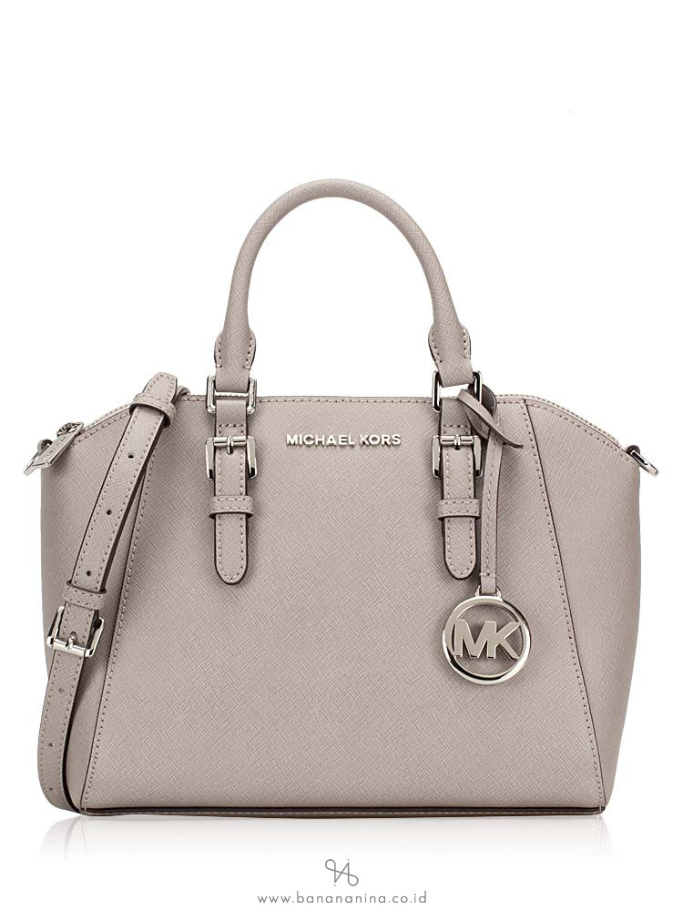 MICHAEL KORS Ciara Medium Messenger Pearl Grey