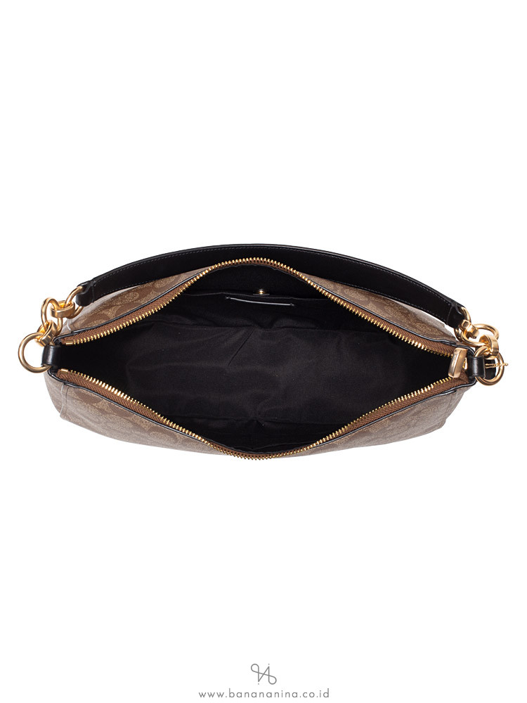COACH 39527 Signature Elle Hobo Khaki Black