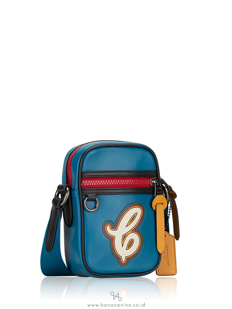 COACH 76804 Terrain Colorblock With Motif Crossbody Dark Atlantic