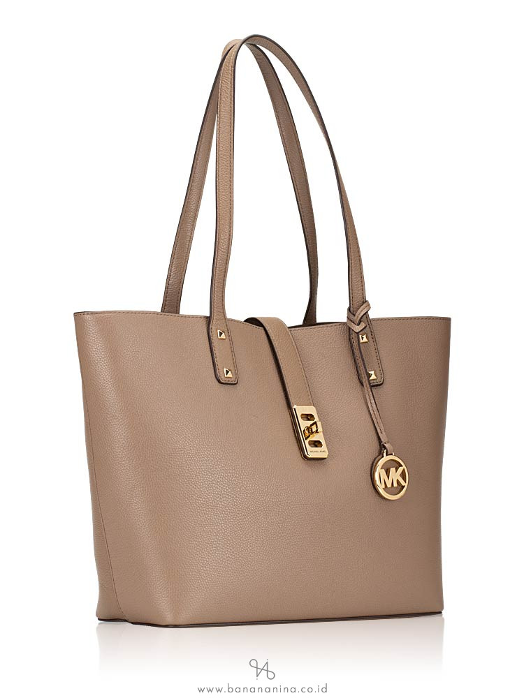 MICHAEL KORS Karson Large Leather Carryall Tote Dark Dune