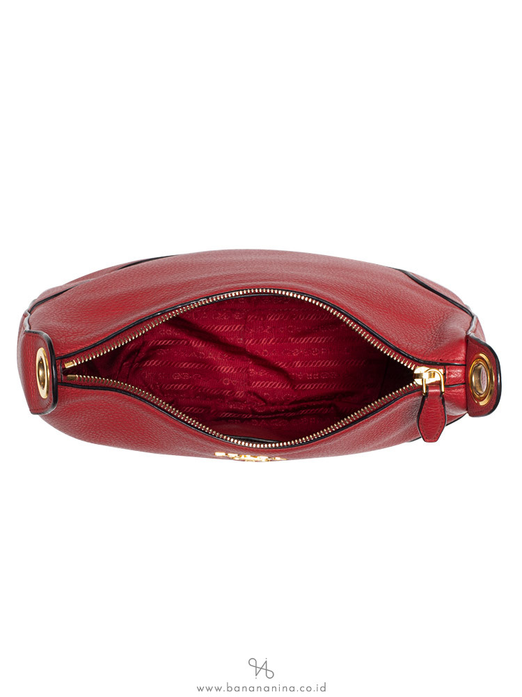 PRADA 1BC052 Vitello Daino Shoulder Bag Rosso