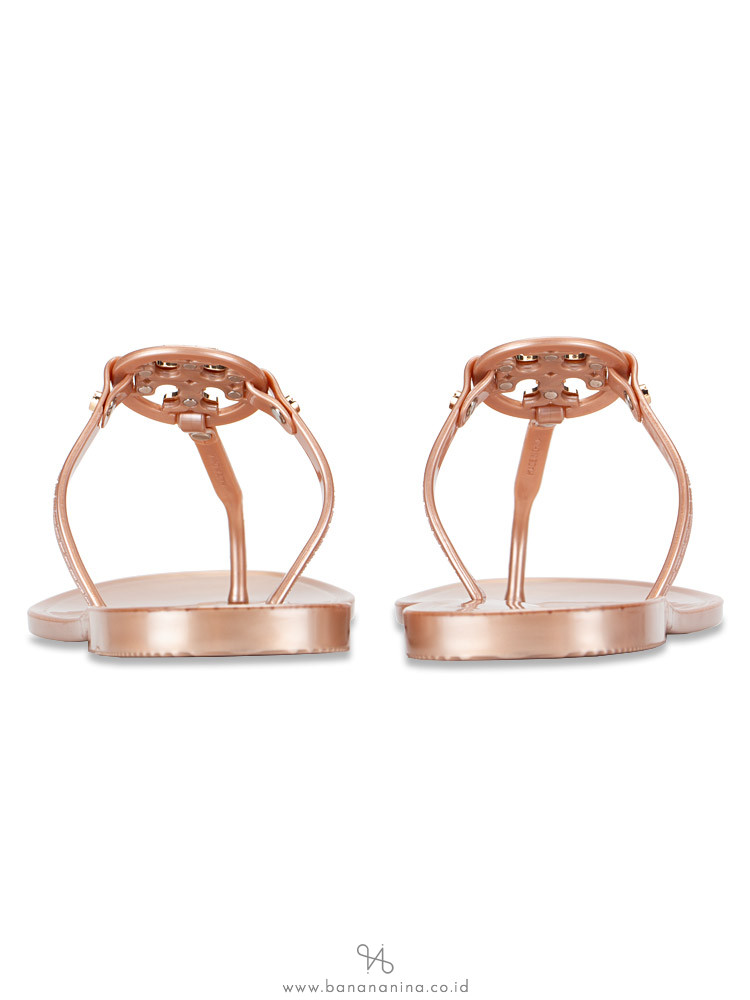 mini miller jelly thong sandal rose gold