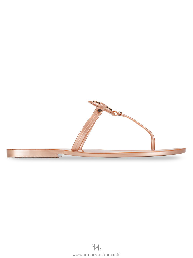TORY BURCH Mini Miller Jelly Thong Rose Gold Sz 9
