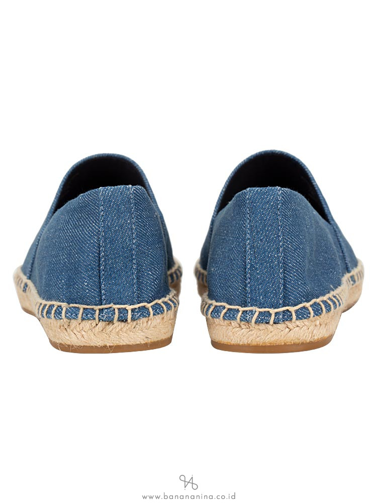 TORY BURCH Colorblock Espadrilles Denim Chambray Sz 8.5