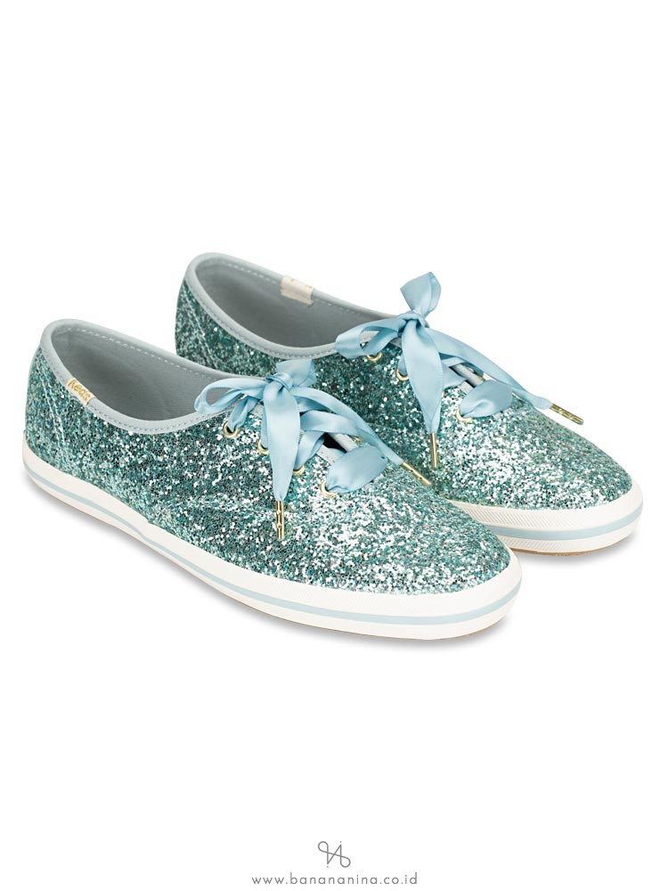 KEDS X Kate Spade Champion Glitter Dusty Blue Sz 6.5