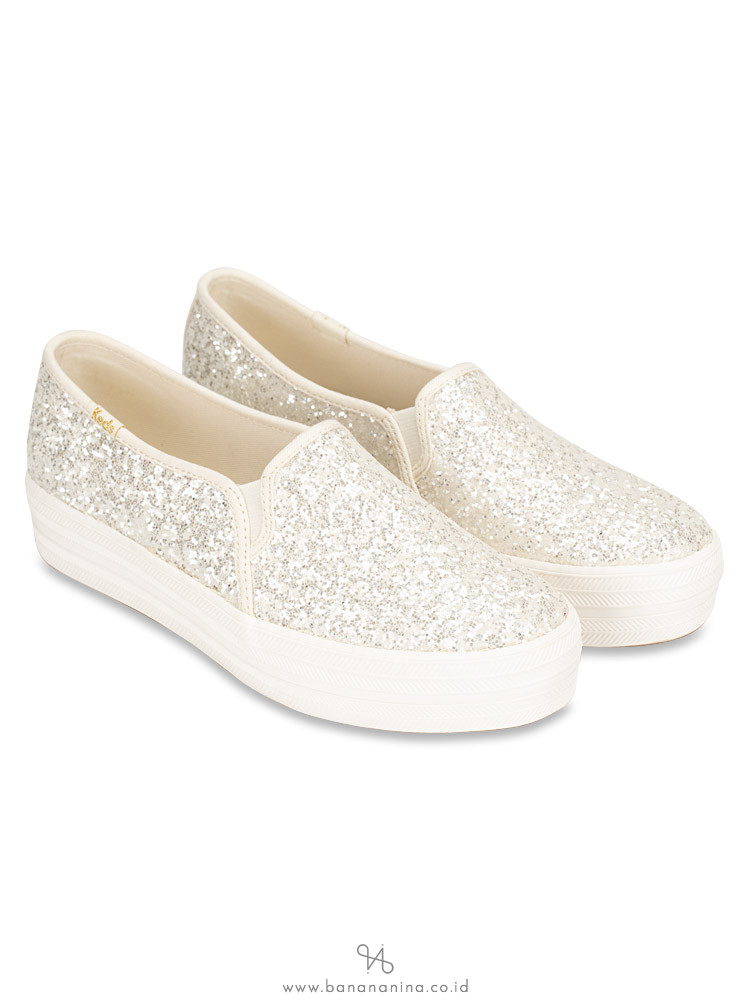 KEDS X Kate Spade Triple Decker Glitter Cream Sz 7.5
