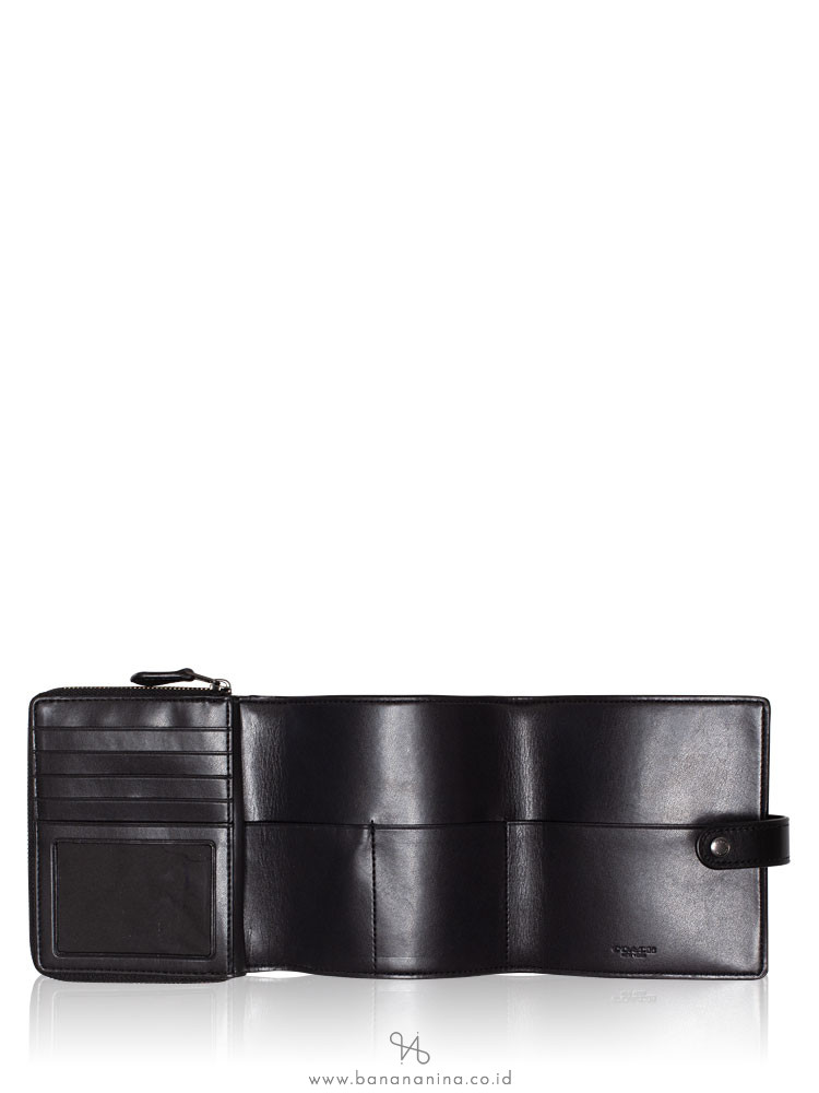 COACH 73129 Cord Organizer Herringbone Wallet Black Multi